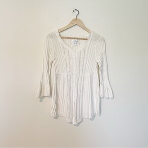 Justice Cream Knit Cardigan Sweater